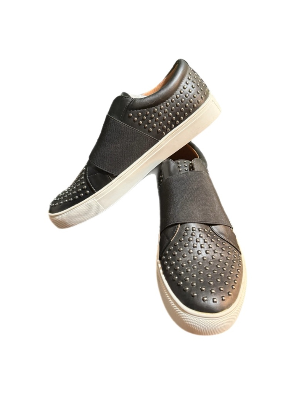 Report Black Studded Slip-On Sneakers with White Sole